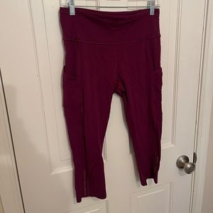 Lululemon Fast and free high rise crop. purple/pink color. Size 10